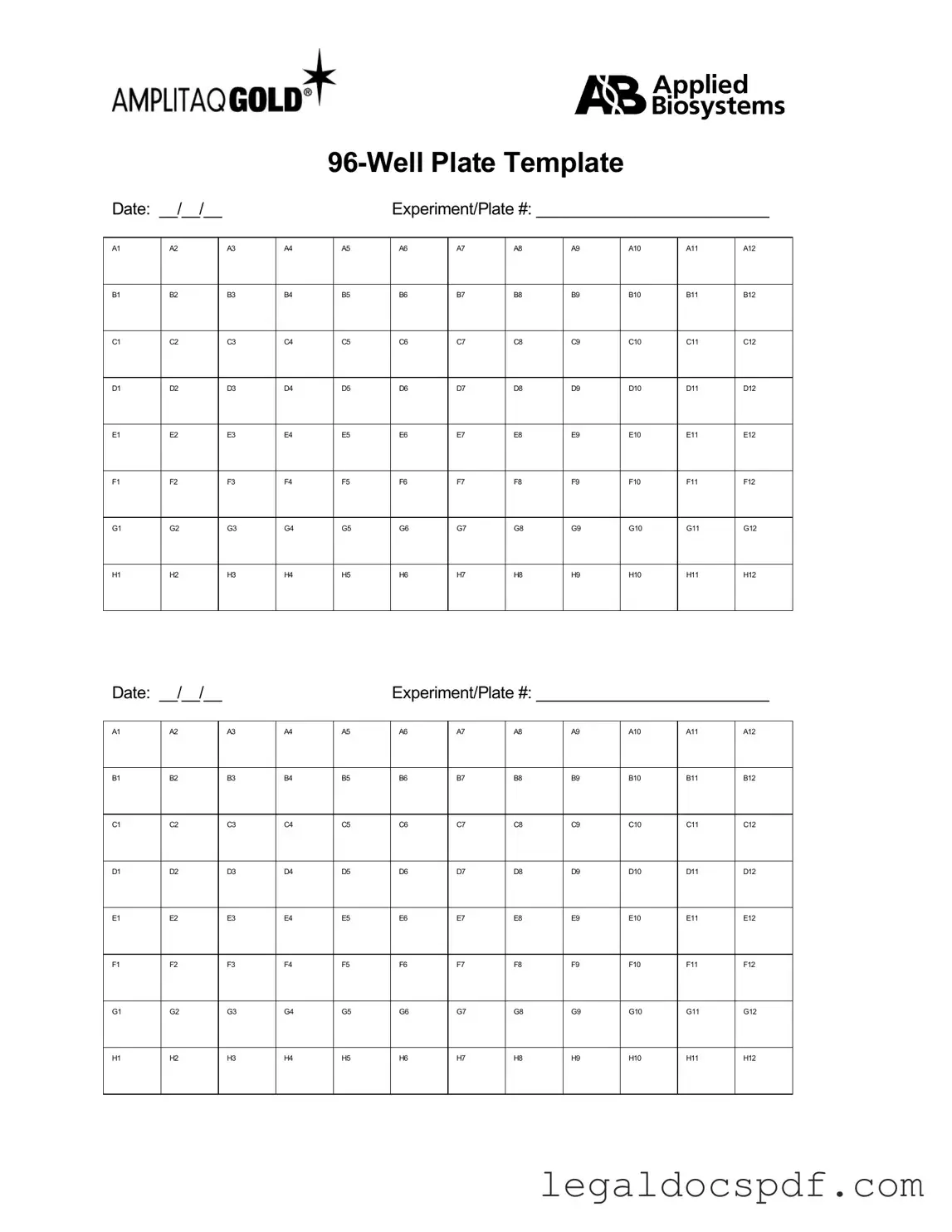Fill Out Your 96 Well Form