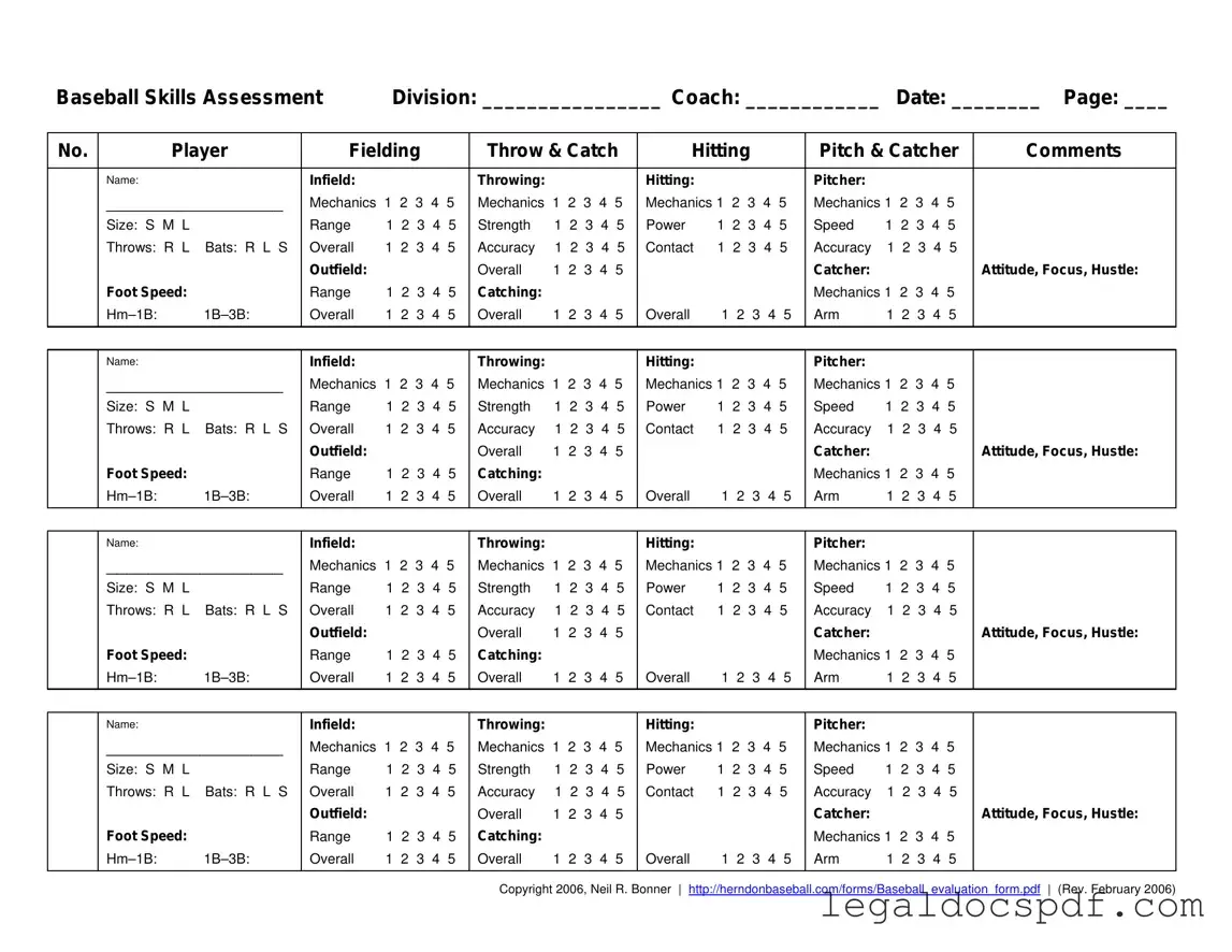 Fill Out Your Baseball Assessment Form
