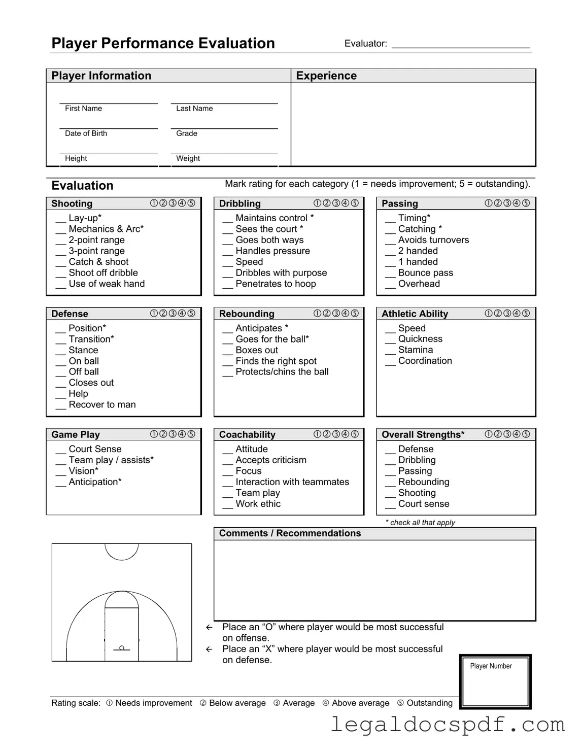 Fill Out Your Basketball Evaluation Form