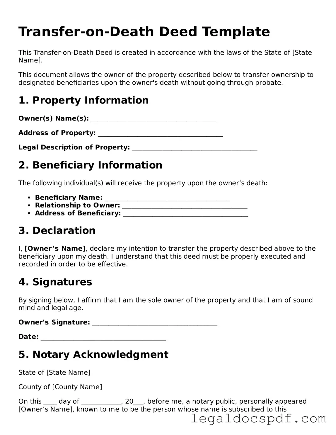 Valid Transfer-on-Death Deed Template