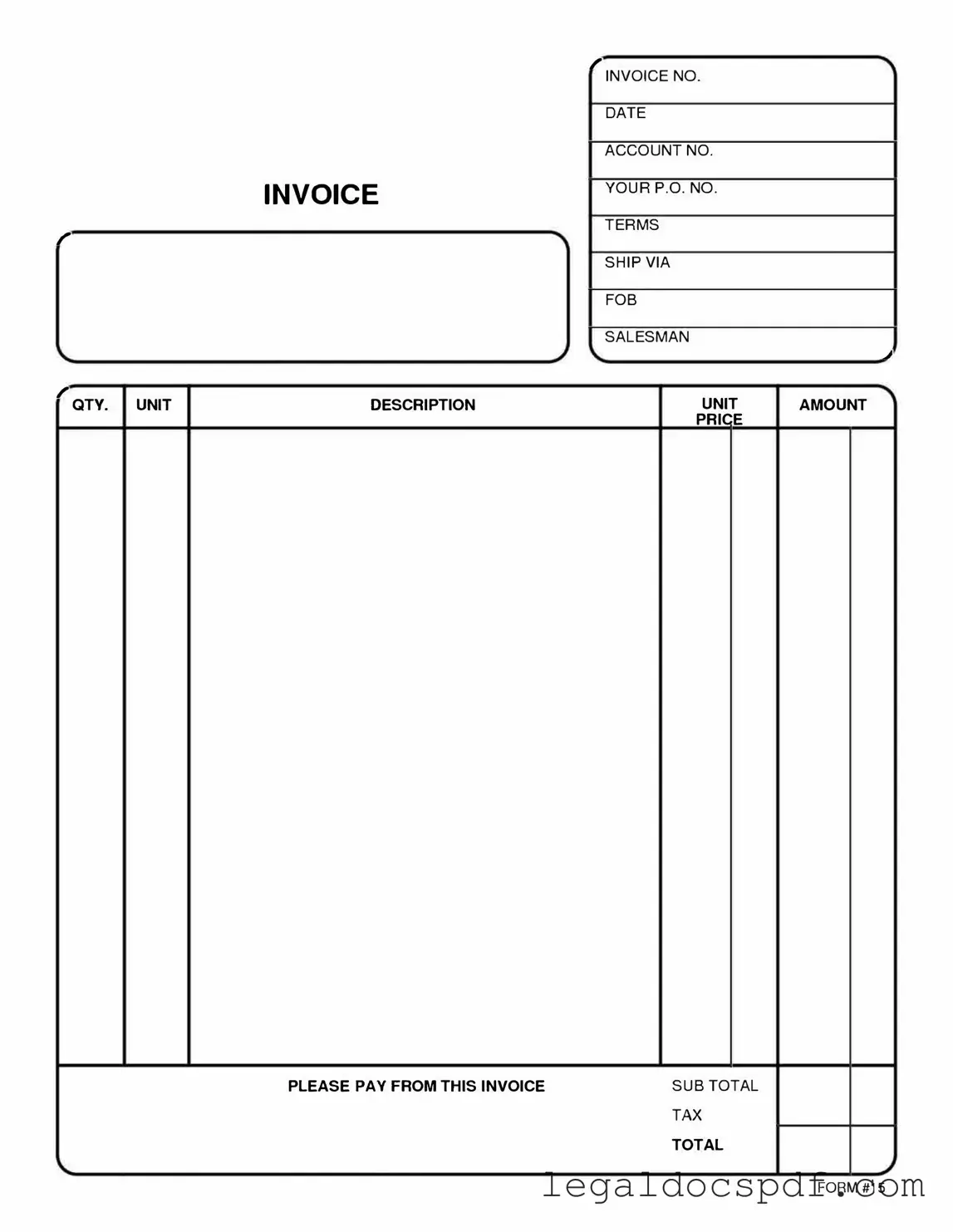 Fill Out Your Free And Invoice Pdf Form