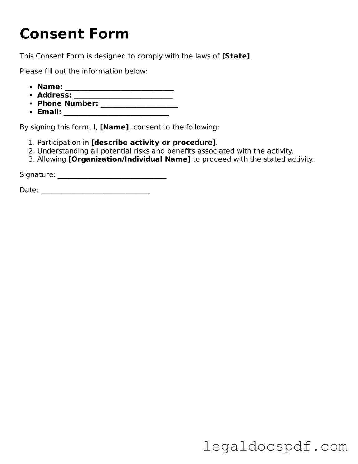 Valid Consent Template