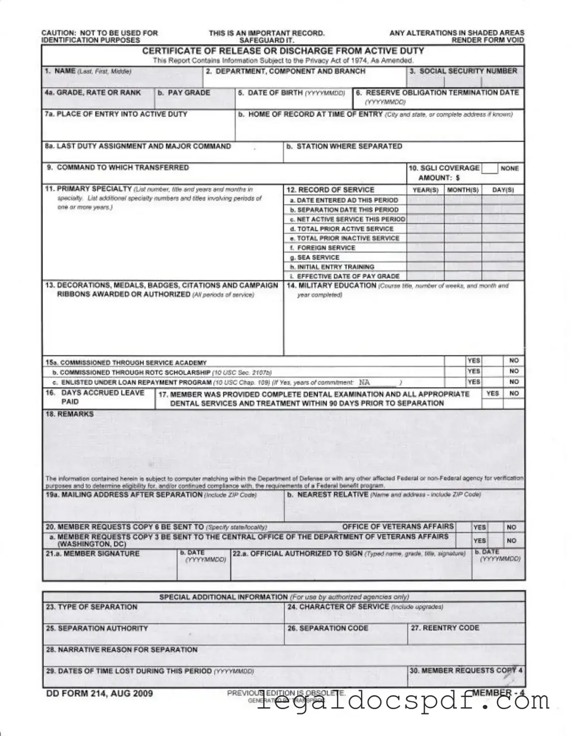 Fill Out Your Dd 214 Form