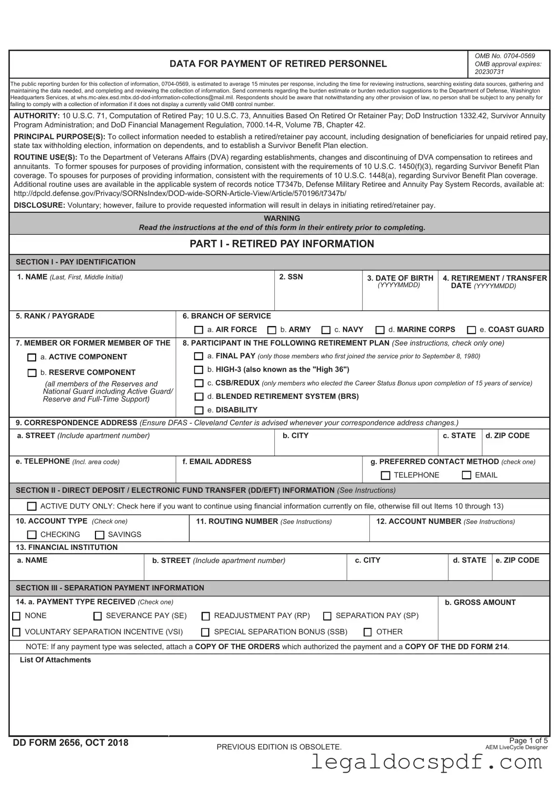 Fill Out Your DD 2656 Form