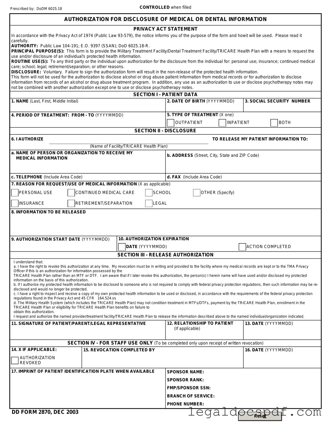 Fill Out Your DD 2870 Form