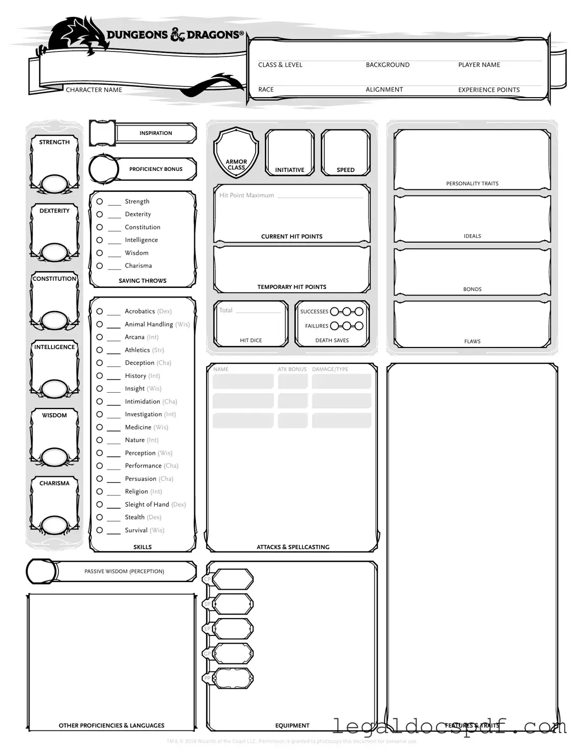 Fill Out Your Dnd Character Sheet Form