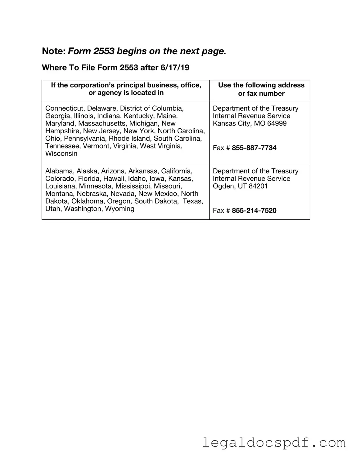 Fill Out Your IRS 2553 Form