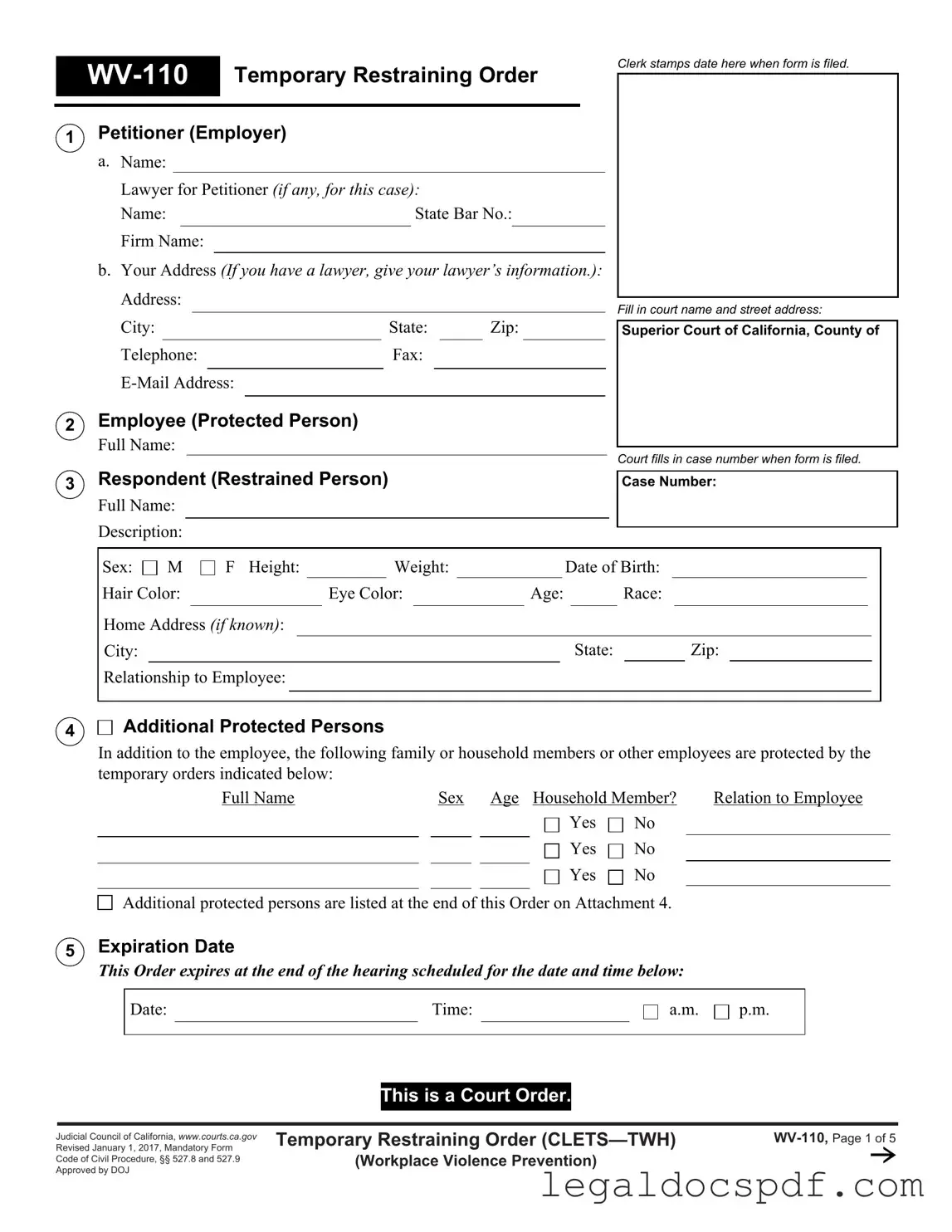 Fill Out Your Fake Restraining Order Form
