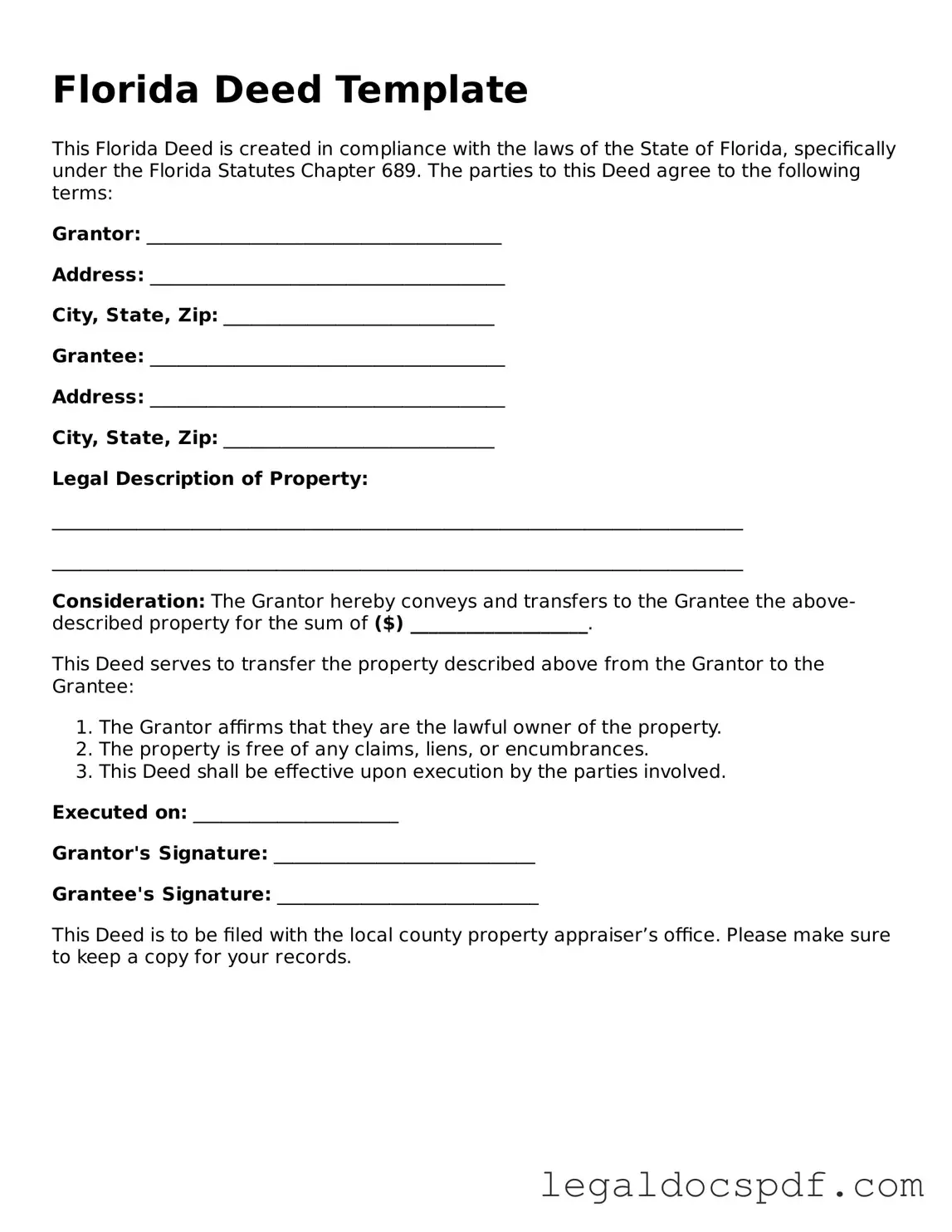 Legal Florida Deed Form