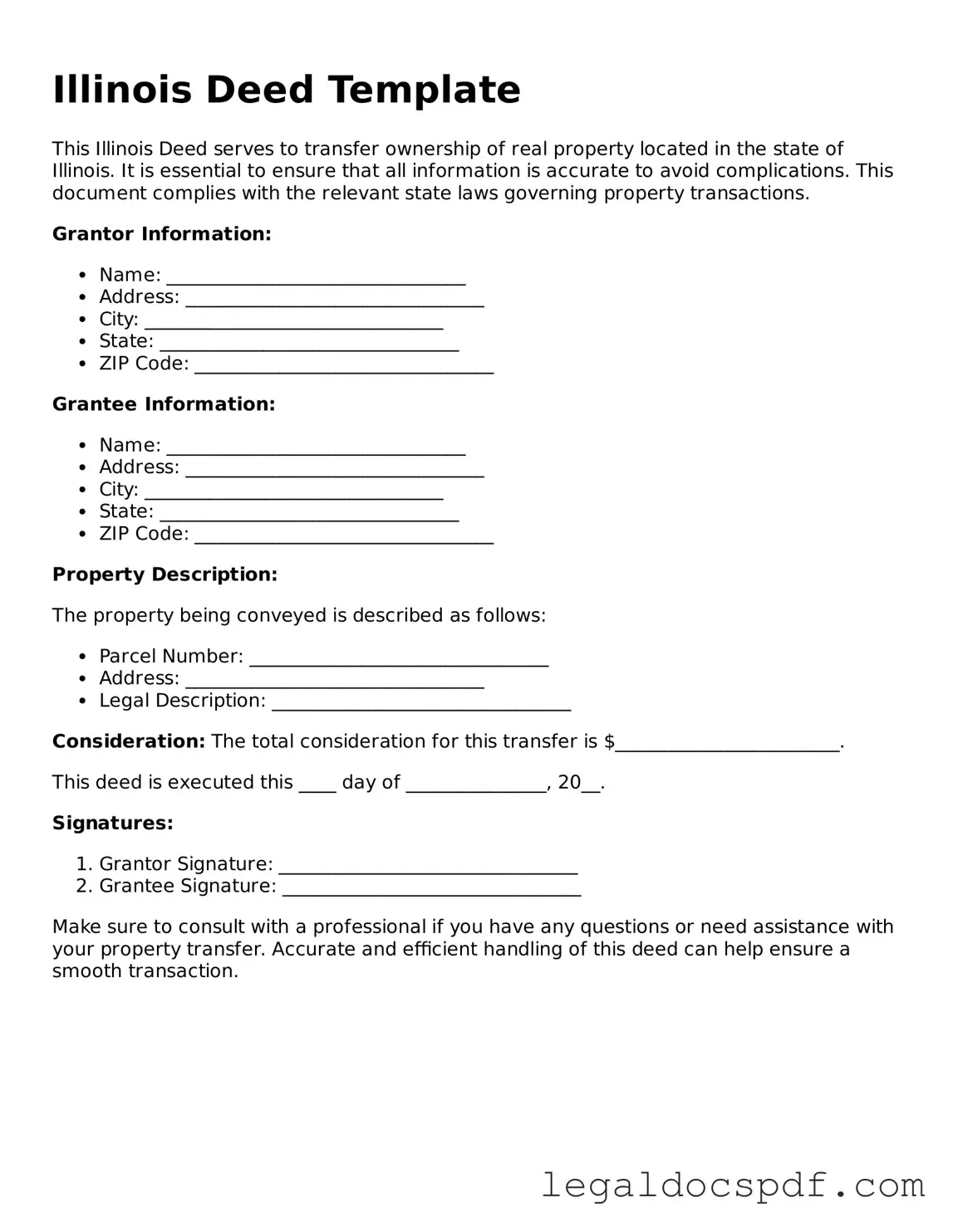 Legal Illinois Deed Form
