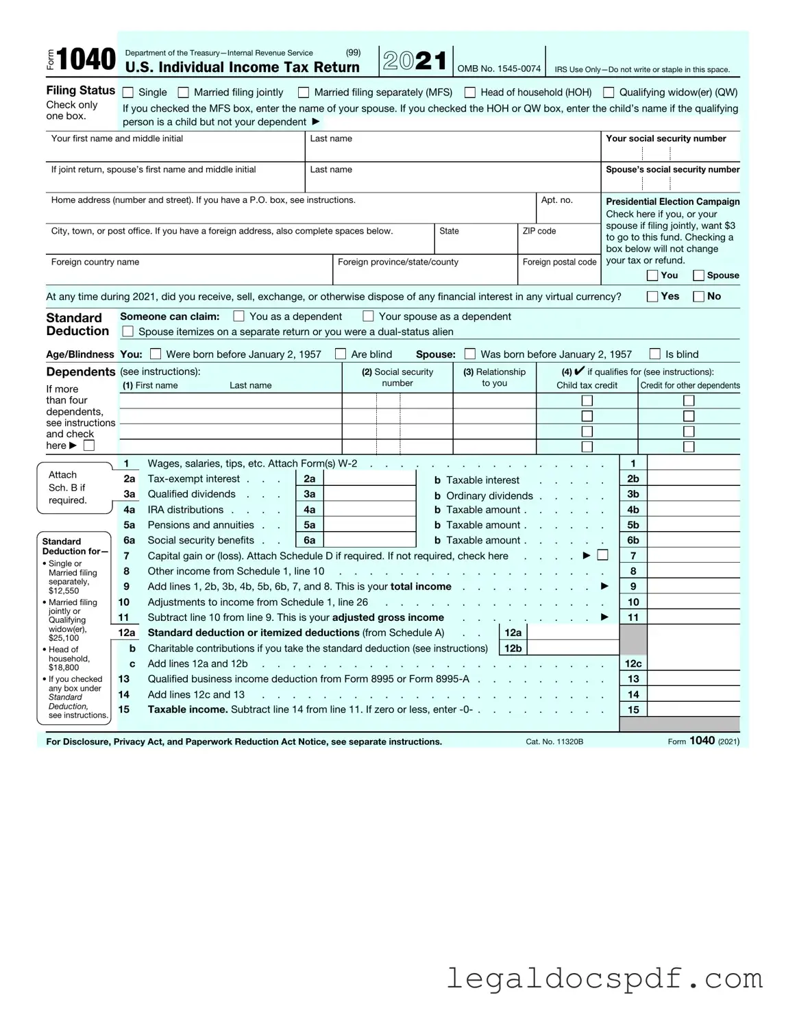 Fill Out Your IRS 1040 Form