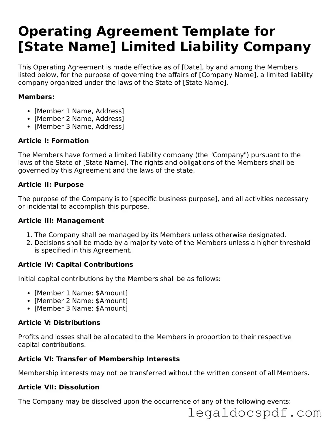 Valid Operating Agreement Template