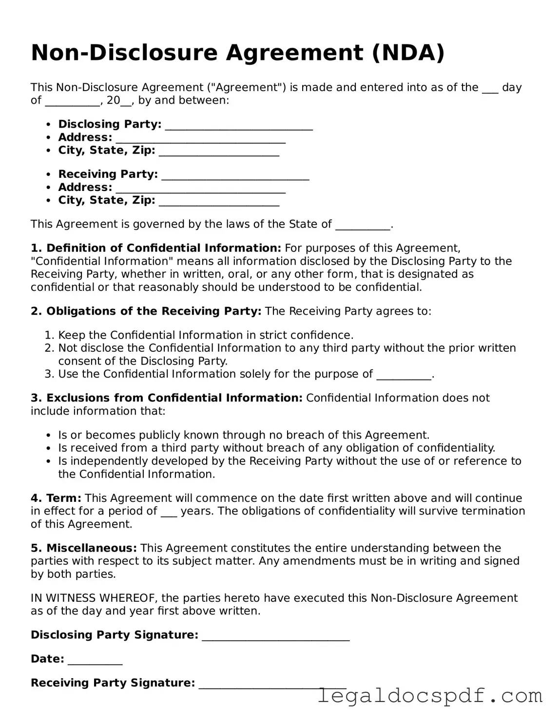 Valid Non-disclosure Agreement Template