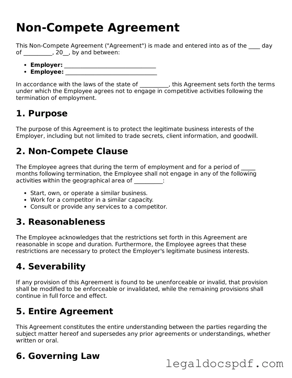 Valid Non-compete Agreement Template