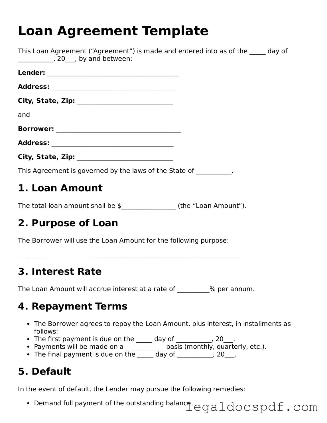 Valid Loan Agreement Template