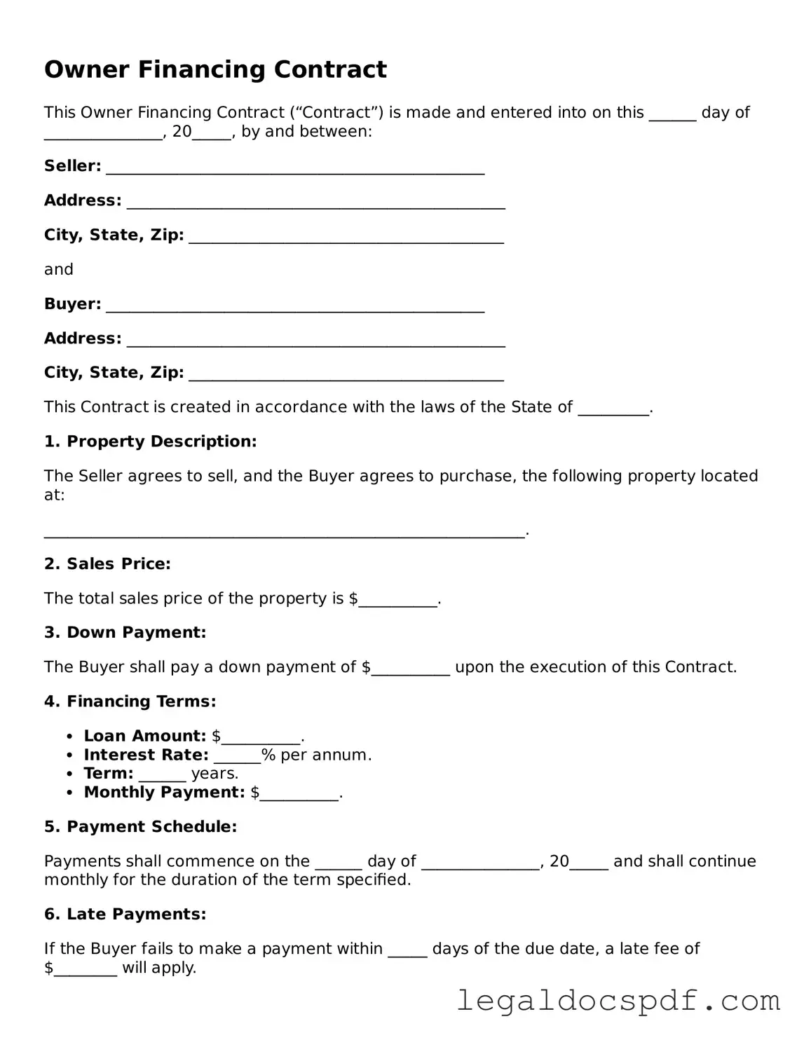 Valid Owner Financing Contract Template