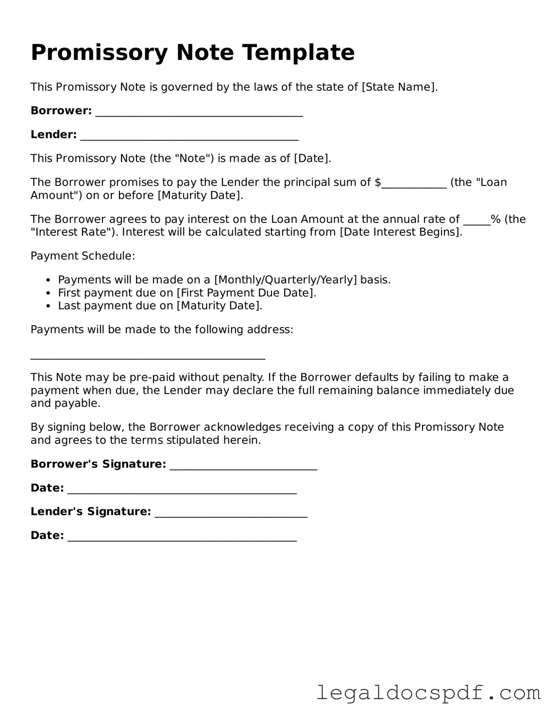Valid Promissory Note Template