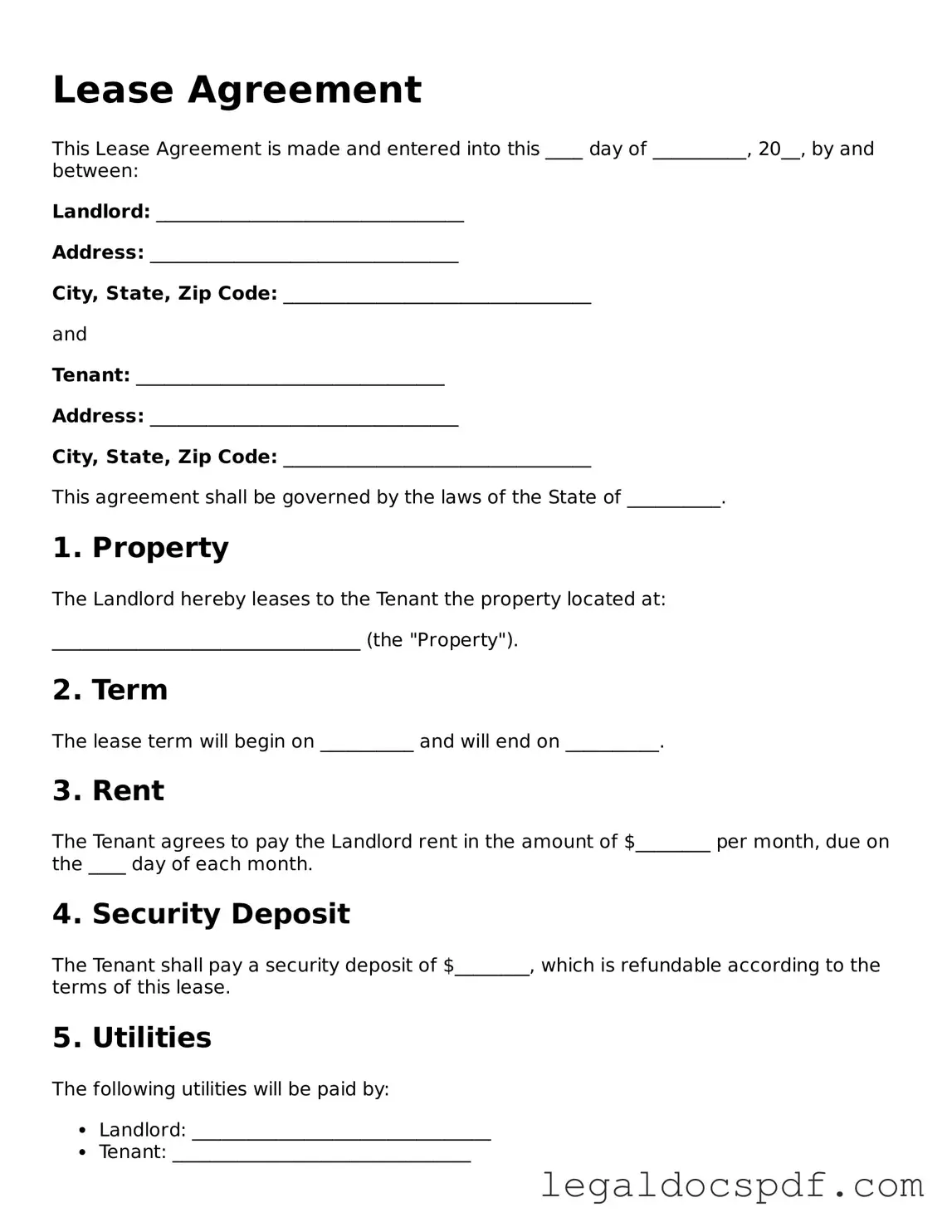 Valid Lease Agreement Template
