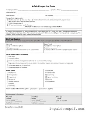 Fill Out Your 4 Point Inspection Form
