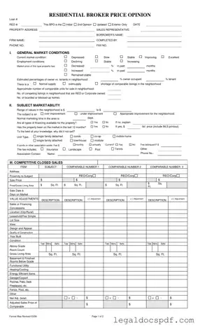 Fill Out Your Broker Price Opinion Form