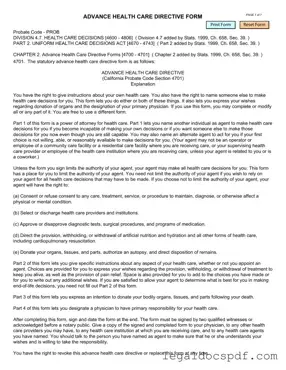 Fill Out Your California Advanced Health Care Directive Form