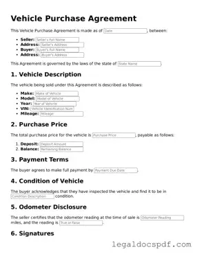 Valid Vehicle Purchase Agreement Template