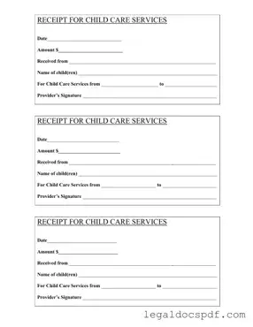 Fill Out Your Childcare Receipt Form