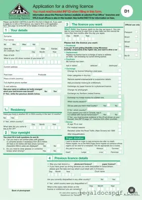 Fill Out Your D1 Dvla Form