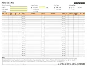 Fill Out Your Electrical Panel Schedule Form