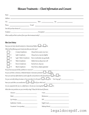 Fill Out Your Facial Consent Form
