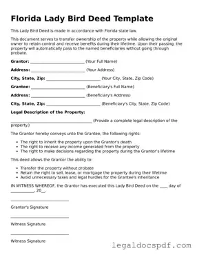 Legal Florida Lady Bird Deed Form