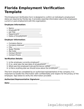 Legal Florida Employment Verification Form