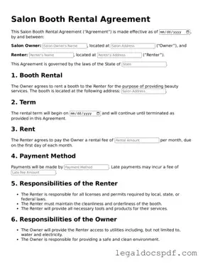 Valid Salon Booth Rental Agreement Template