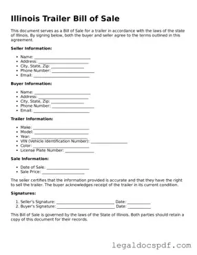 Legal Illinois Trailer Bill of Sale Form