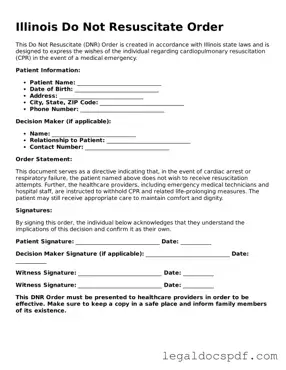 Legal Illinois Do Not Resuscitate Order Form