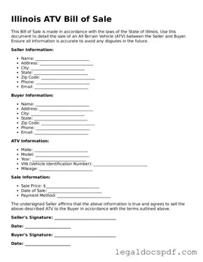 Legal Illinois ATV Bill of Sale Form