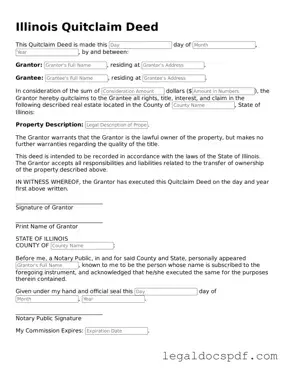 Legal Illinois Quitclaim Deed Form