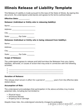 Legal Illinois Release of Liability Form
