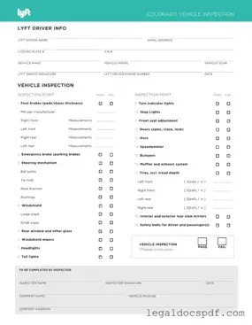 Fill Out Your Lyft Inspection Form