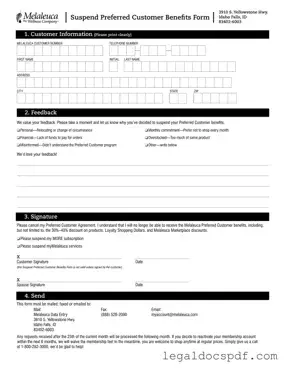 Fill Out Your Melaleuca Cancellation Form