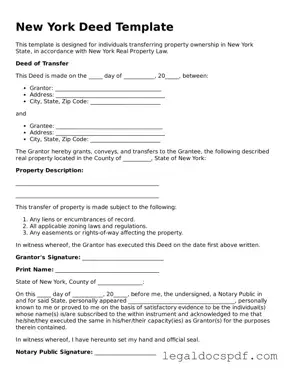 Legal New York Deed Form