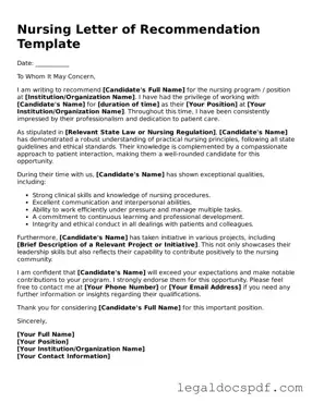 Valid Nursing Letter of Recommendation Template