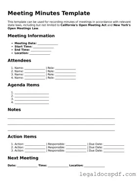 Valid Meeting Minutes Template