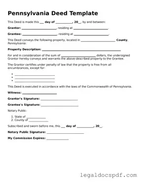 Legal Pennsylvania Deed Form