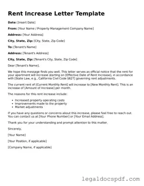 Valid Rent Increase Letter Template