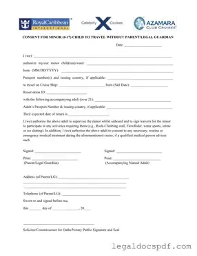 Fill Out Your Royal Caribbean Parental Consent Form