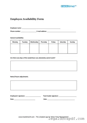 Fill Out Your Employee Availability Form
