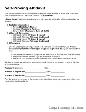 Valid Self-Proving Affidavit Template