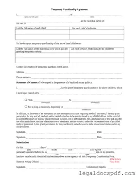 Fill Out Your Temporary Custody Form