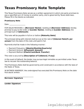 Legal Texas Promissory Note Form